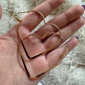 Gold Heart Hoop Earrings